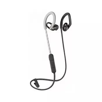 Poly BackBeat Fit 350 - Auscultadores - arco auricular - intra-auriculares - desporto - cinzento - branco - binaurais - resistentes ao suor