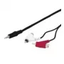 Cabo adaptador Wentronic Goobay jack 3,5 mm/RCA, preto, 1,5 m – ficha jack 3,5 mm (3 polos, estéreo) > 2 fichas RCA (áudio esquerdo/direito) (50213)