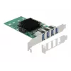Placa DeLOCK PCI Express x4 para 4 x USB 3.0 externo Quad Channel - formato Low Profile