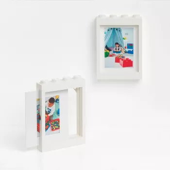 Moldura LEGO PICTURE FRAME, (L)191 x (A)268 mm, branco em plástico ABS, com 4 encaixes, empilhável, adequada para - 1 unid.