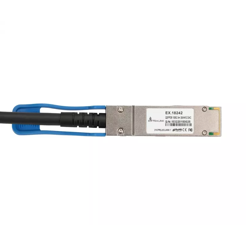 Cabo DAC QSFP28 Extralink 100G 3M 30AWG PASSIVO módulo transceptor de rede