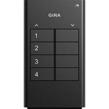 GIRA 535410. Tipo: comando portátil, interface: RF Wireless, tecnologia de transmissão: Wireless.