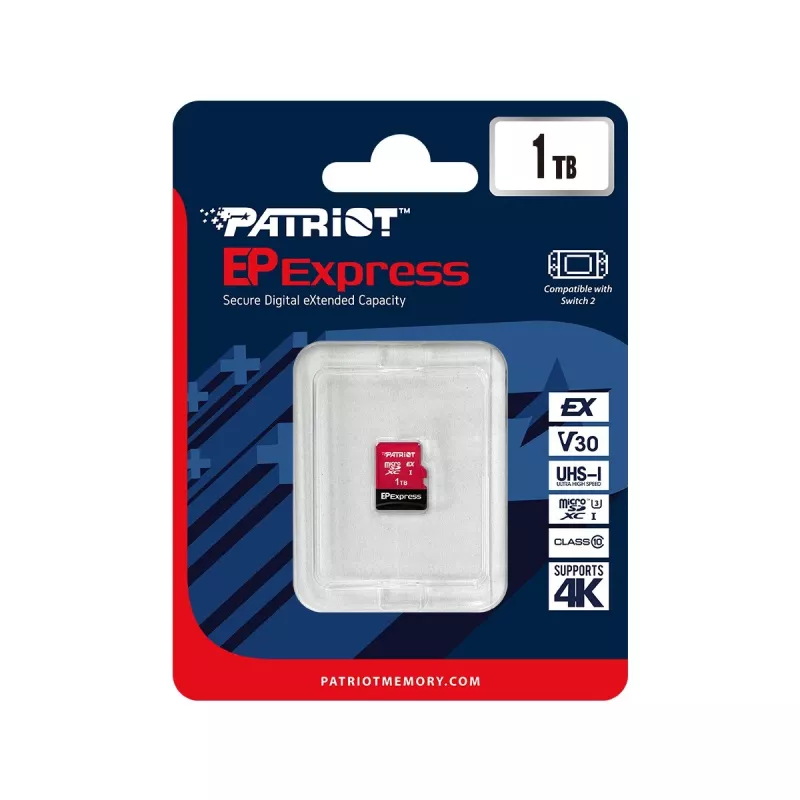 Cartão microSDXC Patriot 1 TB Express 800/600 MB/s PEF1TEPEXMCX