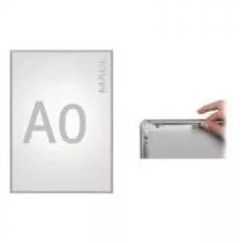 Moldura de cartaz com alavanca MAUL standard, DIN A3, moldura de alumínio prateado anodizado, anti-UV estabilizado