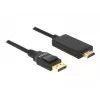 Adaptador de cabo de vídeo DeLOCK 85318 DisplayPort para HDMI 3m preto