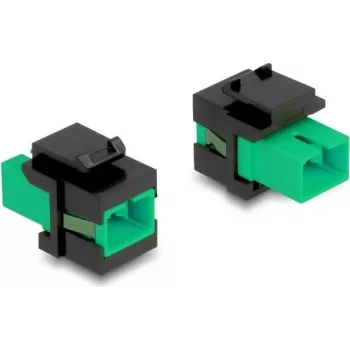 Módulo Keystone DELOCK 87121 — adaptador SC, construção plana, verde/preto, 16,5 × 27,4 × 21,9 mm