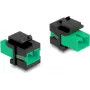 Módulo Keystone DELOCK 87121 — adaptador SC, construção plana, verde/preto, 16,5 × 27,4 × 21,9 mm
