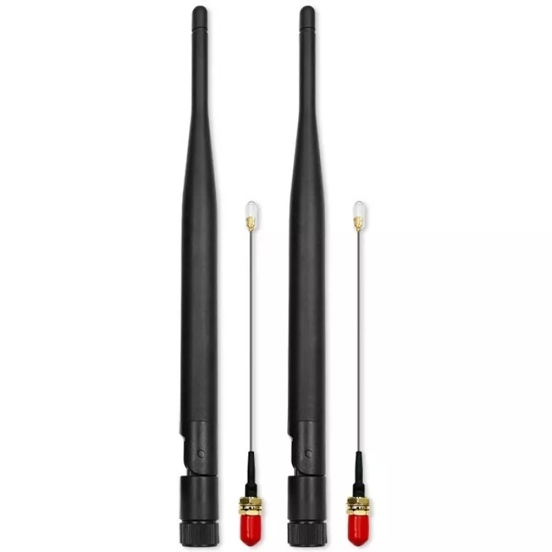 Antena Wi-Fi interior QOLTEC 57046, dupla banda 2,4–2,5 GHz e 5,1–5,8 GHz, 5 dBi, 50 Ω