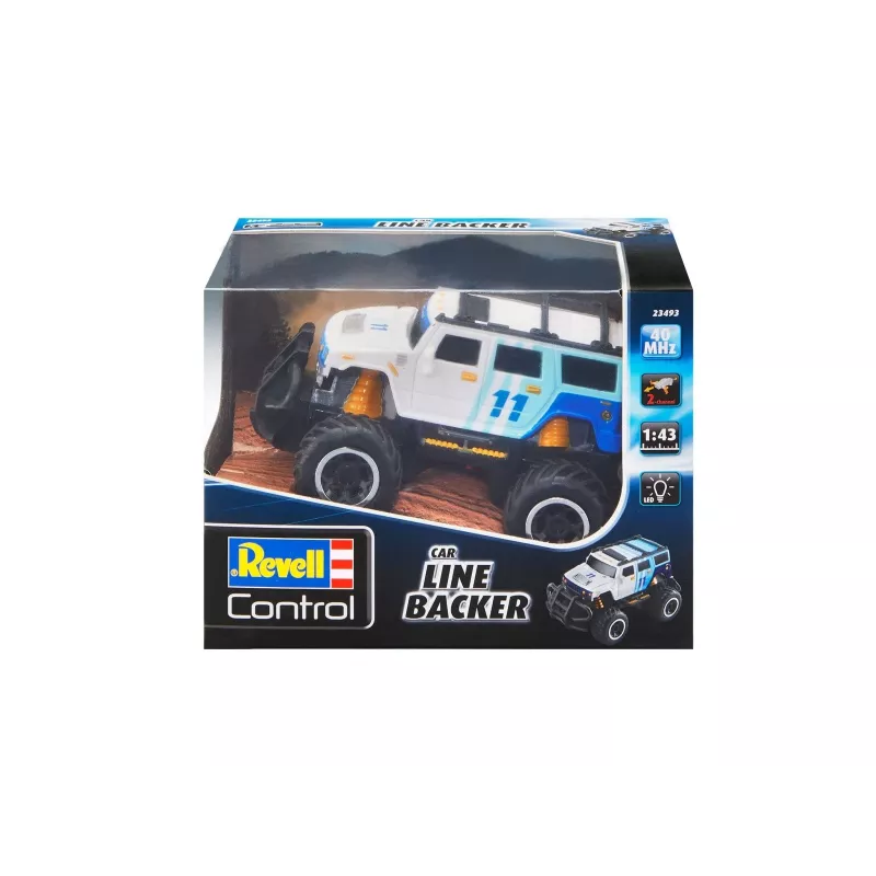 Carro Revell Line Backer da REVELL — recomendado a partir dos 6 anos, cores: preto, azul, branco