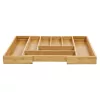 Organizador de gaveta de talheres GreenBlue GB379, bandeja em bambu com compartimentos, superfície natural