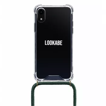 Colar para telefone Lookabe loo014 para iPhone XR – capa protetora dourada e verde com fita