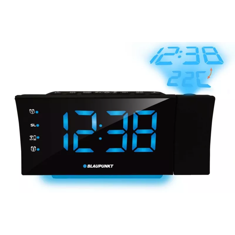Blaupunkt CRP81USB rádio-despertador com projeção e carregamento USB, preto