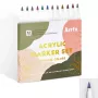Marcadores acrílicos Arrtx LC303649 — conjunto com 12 cores metálicas, tinta acrílica, pontas fina/larga