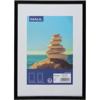 MAUL 1935090 - Porta-fotografias individual - placas de MDF - plástico - policarbonato (PC) - preto - mesa - 15 x 21 cm - retangular