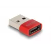 Delock - Adaptador USB - USB (M) para 24 pin USB-C (F) - USB2.0 3 A - vermelho (60050)