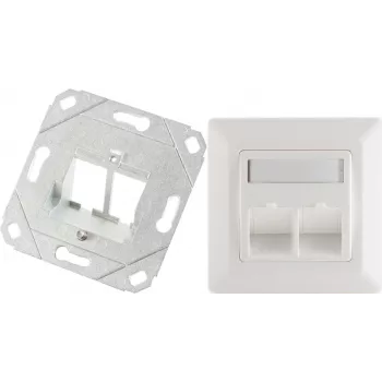 Tomada de rede ShiverPeaks 08-10100 Keystone 2 portas — encaixe Keystone 2 portas para tomadas de rede