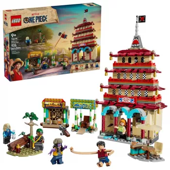 Conjunto LEGO One Piece Arlong Park 75638 – 926 peças, 5 minifiguras, recomendado a partir dos 9 anos, cenário detalhado