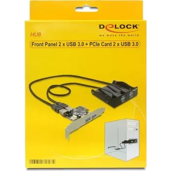 Delock Painel frontal 2 x USB 3.0 + placa PCI Express 2 x USB 3.0 (61893)