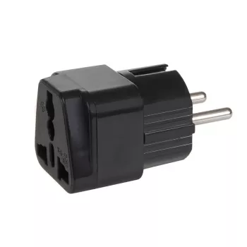 Adaptador de ficha de rede Maclean MCE155 NEMA 5-15P Type E FR preto