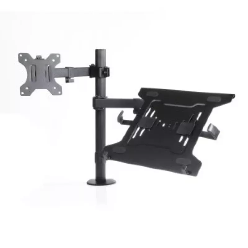 Suporte de secretária ART L-24 para monitor LED/LCD de 13-32" + portátil de 10-15,6", VESA 75x75/100x100, preto