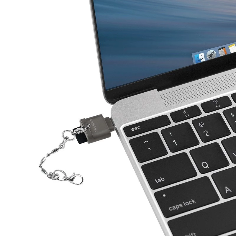 Leitor de cartões microSD USB-C para porta-chaves