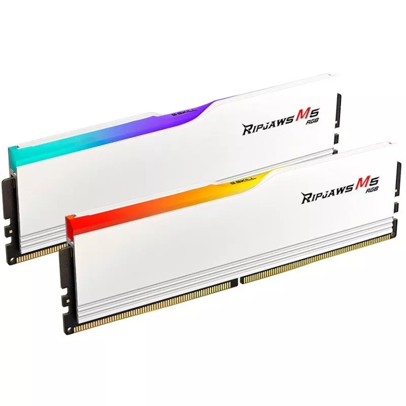 DIMM 32 GB DDR5-6000 (2x 16 GB) Dual-Kit, memória branca, F5-6000J3636F16GX2-RM5RW, Ripjaws M5, INTEL XMP