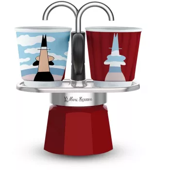 Cafeteira de fogão BIALETTI MINI EXPRESS Magritte vermelho – modelo 0001406, pequena cafeteira de fogão
