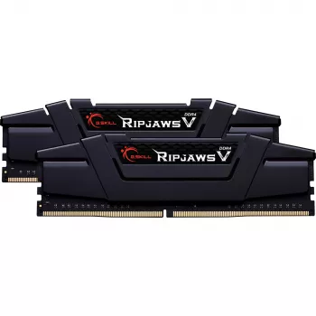 DIMM 16 GB DDR4-3600 (2x 8 GB) kit dual, memória RAM preta, F4-3600C18D-16GVK, Ripjaws V, INTEL XMP