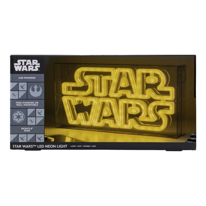 Luz de néon LED Paladone Star Wars design PP13123SW — letreiro LED decorativo para parede ou prateleira