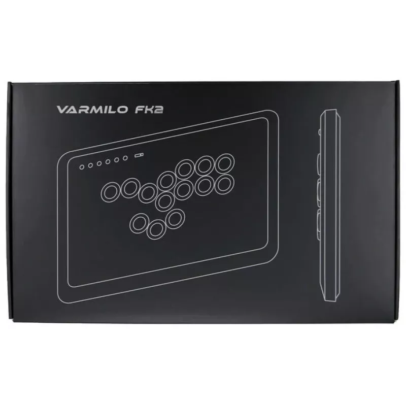 Comando de arcada USB com fios Varmilo FK2 Shadow Metal – gamepad de arcada compacto