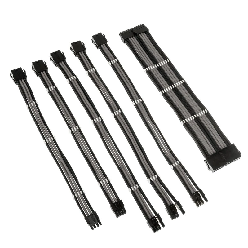 Kolink Core Adept COREADEPT-EK-BGR kit de extensão de cabos entrançados, preto/cinzento