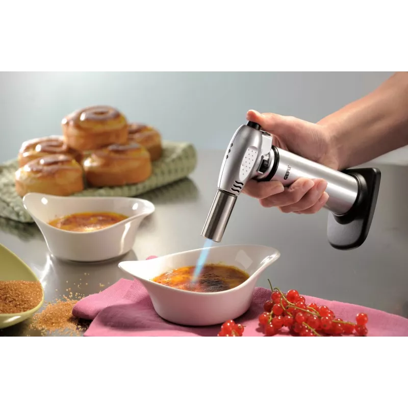 GEFU FUEGO Creme Brulee maçarico de cozinha G-35400, preto/aço inoxidável