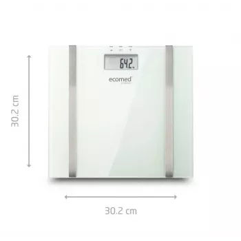 Balança de pessoa eletrónica Ecomed BS-70E retangular, branca