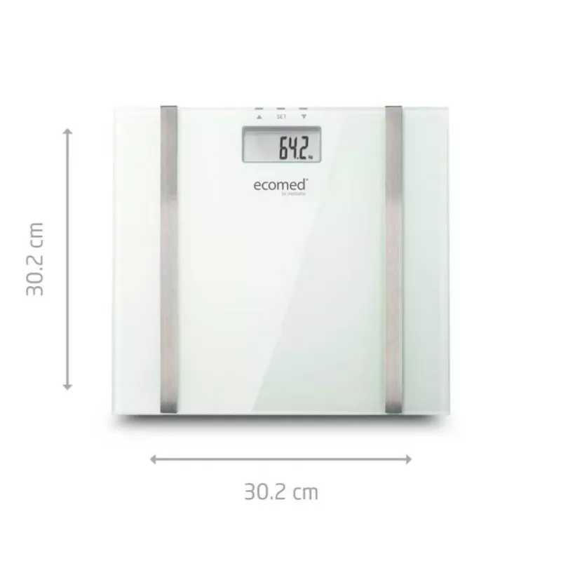 Balança de pessoa eletrónica Ecomed BS-70E retangular, branca