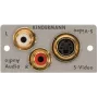 Módulo de painel frontal de encastrar Kindermann 7444-531 — 2x RCA e conector Mini-DIN de 4 pinos