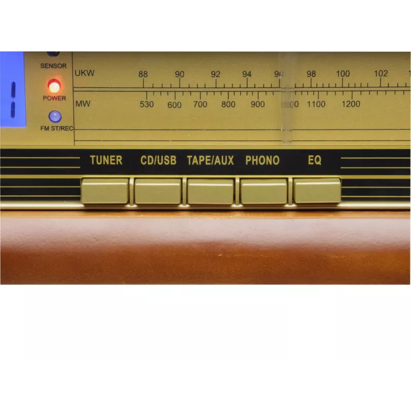 Denver MCR-50MK3 aparelhagem retro com gira-discos, CD/MP3, leitor de cassetes e rádio, 2 x 2,5 W, acabamento em madeira