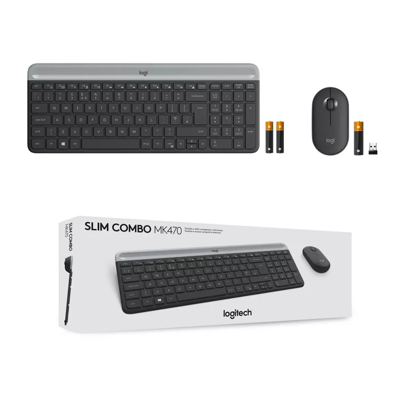 Conjunto de teclado e rato Logitech MK470 slim combo