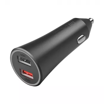 Carregador de carro Xiaomi 37 Watt porta dupla preto, preto