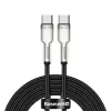 Cabo USB‑C para USB‑C Baseus Cafule Metal – 2 m, 100W de potência de carregamento, USB 2.0 (480 Mbit/s), contactos zincados, preto