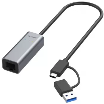 Adaptador Ethernet ALLNET ALL-NC-2.5G-USBC_A USB 3.0 Type-C e Type-A 2,5 Gbps Multi-Gigabit LAN