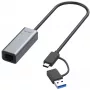 Adaptador Ethernet ALLNET ALL-NC-2.5G-USBC_A USB 3.0 Type-C e Type-A 2,5 Gbps Multi-Gigabit LAN