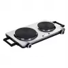 Placa de cozinha Clatronic DKP 3668 E preta, aço inoxidável para bancada, placa selada, 2 zonas de cozedura