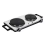 Placa de cozinha Clatronic DKP 3668 E preta, aço inoxidável para bancada, placa selada, 2 zonas de cozedura