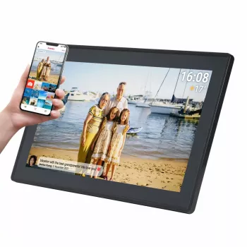 Denver PFF-1515B Moldura digital preto 39,6 cm (15,6 polegadas) ecrã tátil Wi-Fi