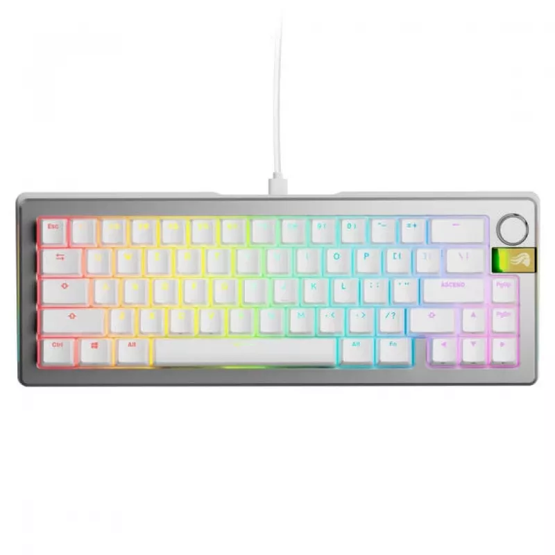 Teclado gaming mecânico GLORIOUS GMMK 3 Pro 65% Pre-Built ANSI US com Fox HE Switches, Prateado
