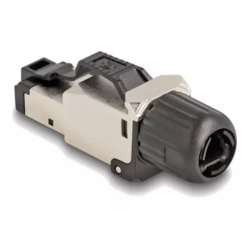 DeLOCK 86016 conector de fios RJ45/LSA preto prateado ficha