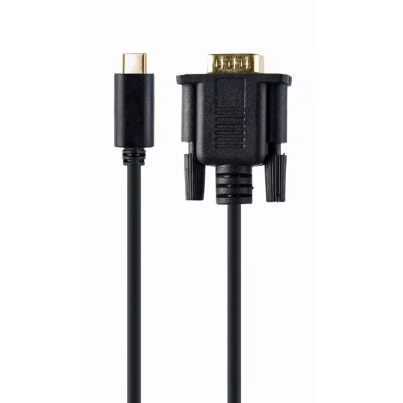 Gembird A-CM-VGAM-01 cabo adaptador de USB-C para VGA macho, 1920x1080 60 Hz, 2 m, preto