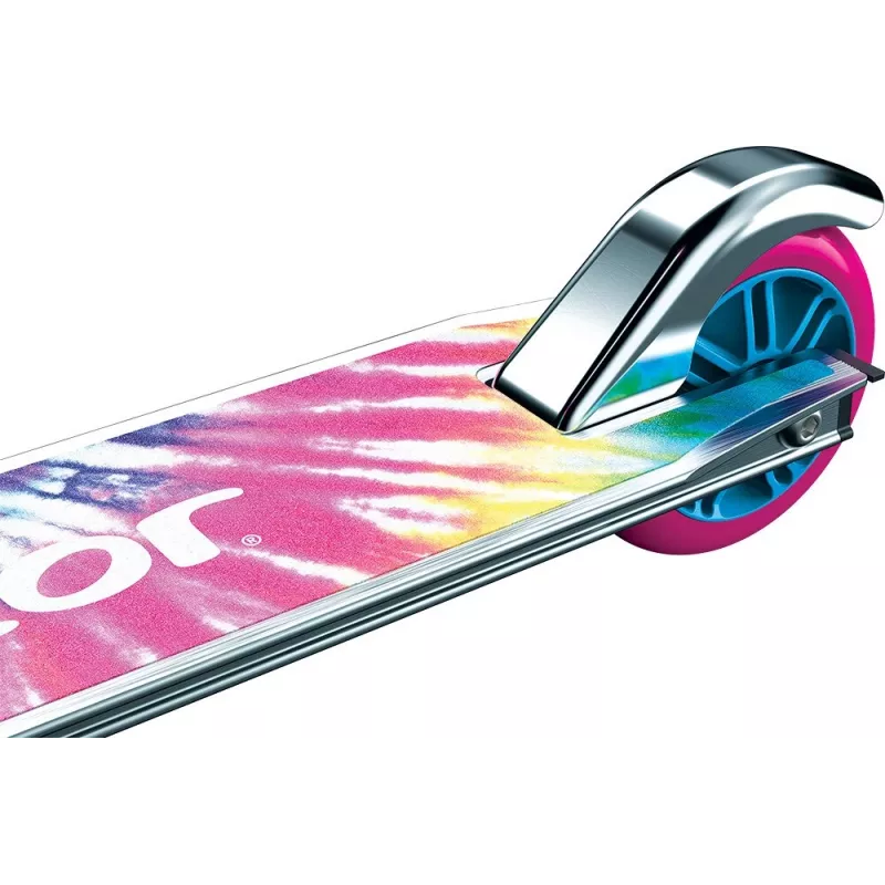 Trotinete infantil Razor A Tie-Dye — trotinete dobrável de alumínio com 2 rodas, guiador ajustável, ABEC-5, carga máx. 65 kg