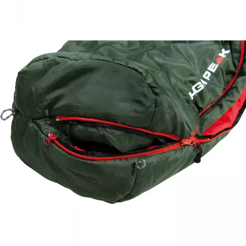 Saco-cama tipo múmia preto Arrow ECO (verde-escuro/vermelho)