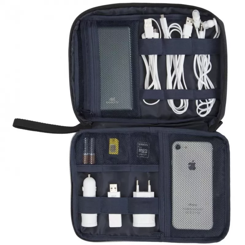 Bolsa de ombro Rivacase 5632 poliéster preta homem